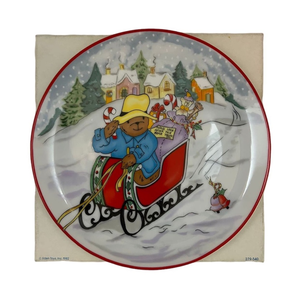 Vintage SCHMID Paddington Bear "A Bear's Noel" 1983 Christmas Plate